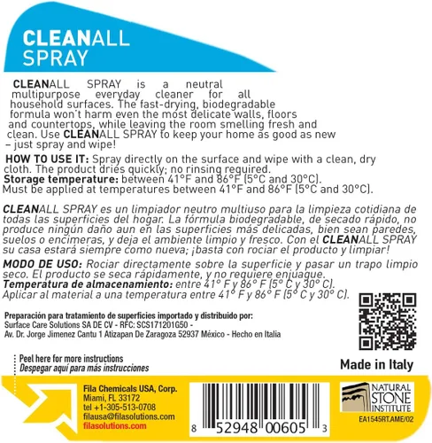 Vista 3 de FILA Surface Care Solutions Cleanall Spray limpiador neutro multiusos en aerosol, 24 onzas