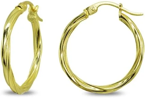 Vista 5 de Pendientes de aro redondos de plata de ley para mujeres y niñas (0.079 x 0.591in 50 mm de diámetro)
