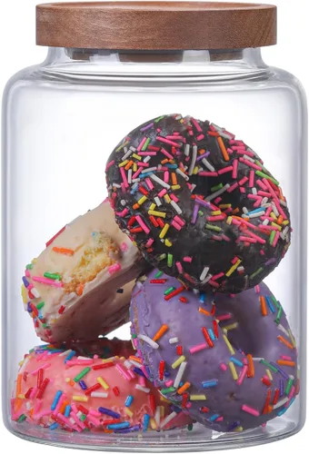 Vista 7 de Recipiente de café al vacío de vidrio para almacenamiento de alimentos con tapas herméticas, recipiente de café de vidrio de borosilicato
