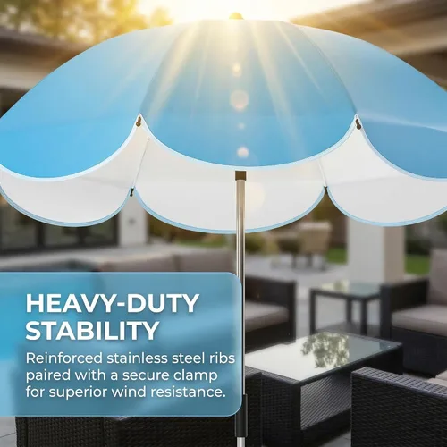 Vista 3 de Sombrilla de 30 pulgadas con abrazadera, sombrilla impermeable para niños al aire libre, paraguas con clip en sillas de playa, cochecitos, sillas
