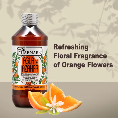 Vista 2 de Pharmark Agua de flor de naranja – Tónico facial natural sin alcohol y niebla hidratante de neroli para pieles sensibles – Astringente botánico