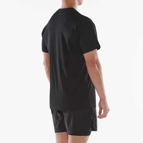 Vista 4 de LESTE Upcycling - Camiseta de manga corta con cuello redondo para hombre, entrenamiento deportivo, camiseta deportiva deportiva