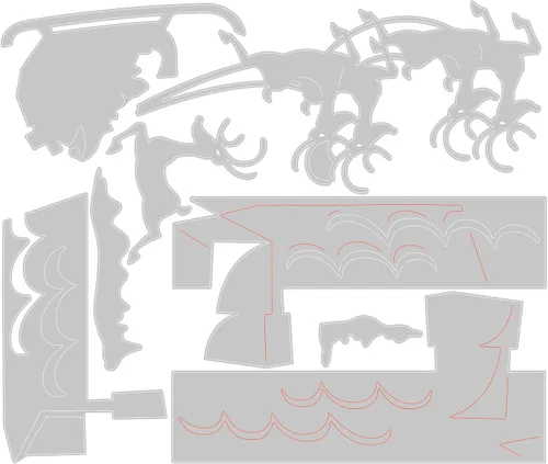 Vista 2 de Sizzix Thinlits 666337 - Juego de troqueles de 8 piezas de trineo de reno de Tim Holtz 666337 Troqueles de corte de metal fino para álbumes