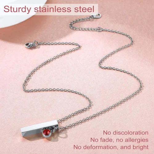 Vista 245 de FindChic Collares personalizados con urna para cenizas, barra vertical, gato, luna, reloj de arena, garra de perro, acero inoxidable, chapado en oro