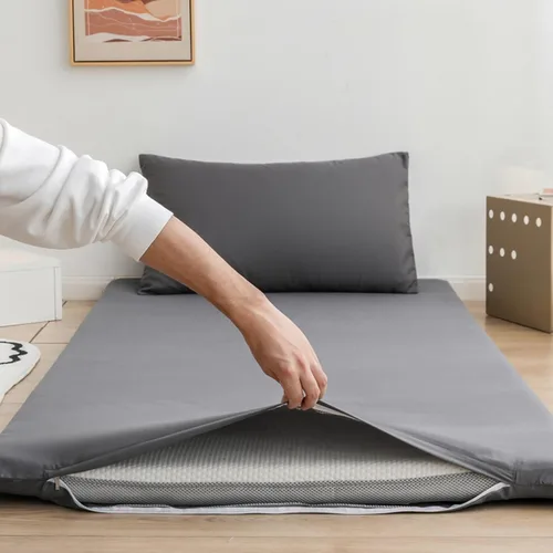 Vista 13 de Protector de colchón con cremallera, funda lavable impermeable y a prueba de polvo, se adapta a colchones de 2 a 3.9 in (individual/doble/Queen/King)