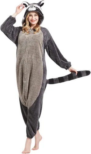 Vista 2 de DarkCom Unisex Adult Cosplay Animal Onesie Halloween Costume Christmas One Piece Pajamas Sleepwear for Women Men