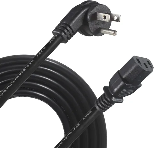 Vista 10 de Cable de alimentación universal para computadora, 6 pies/5.9 ft, NEMA 5-15P, enchufe plano a IEC 60320 C13, conector tipo ángulo izquierdo, cable