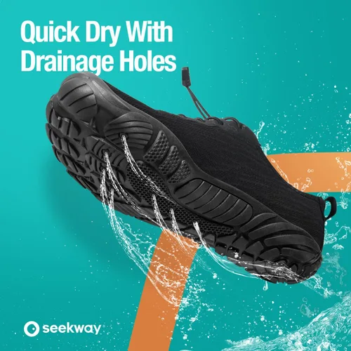 Vista 5 de SEEKWAY - Zapatos de agua unisex, de secado rápido, tipo calcetín y con sensación de pies descalzos para adultos ideales para playa, natación, río
