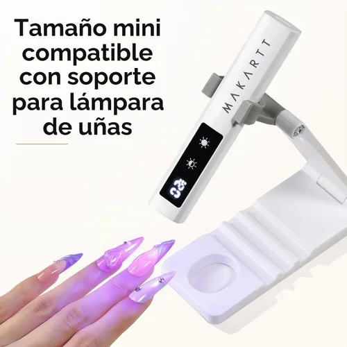 Vista 7 de Makartt - Lámpara de uñas LED de mano con modo indoloro para curar gel constructor blanco-1