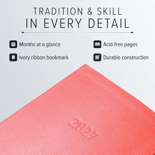 Vista 6 de Gallery Leather Agenda mensual grande 2026-2027 Acadia Navy