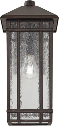 Vista 5 de Kathy Ireland Sierra Craftsman - Lámpara de pared rústica de 16 1/2 pulgadas de alto para exteriores, para porche, casa, exterior, faroles, juego