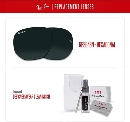 Vista 4 de Ray-Ban Original HEXAGONAL RB3548N Replacement Lenses+BUNDLE with ACCESSORY EYEWEAR KIT
