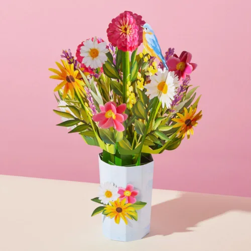 Vista 4 de Lovepop Ramo de flores de Susan de ojos negros – Ramo de flores de papel amarillo 3D para ella, amiga, mamá, compañera de trabajo
