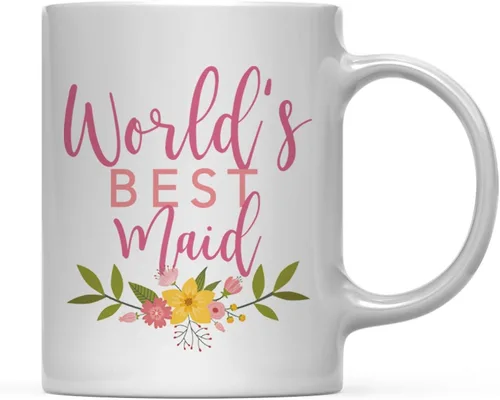 Vista 24 de Andaz Press Taza de café de 11 oz, regalo de broma de la mejor abbuela del mundo, diseño floral, paquete de 1