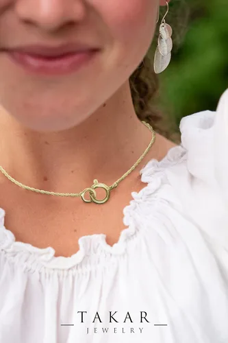 Vista 5 de Extensor de cadena de collar de oro de 14 quilates disponible en 2 y 4 pulgadas. Extensores de joyería para collares, tobilleras y extensores