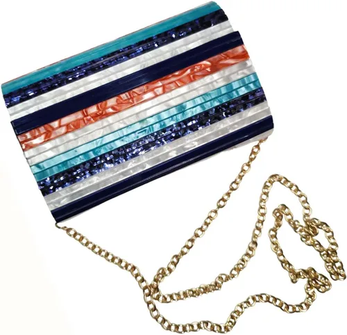 Vista 6 de Bolsa de noche acrílica, sobre para mujer, boda, cóctel, fiesta
