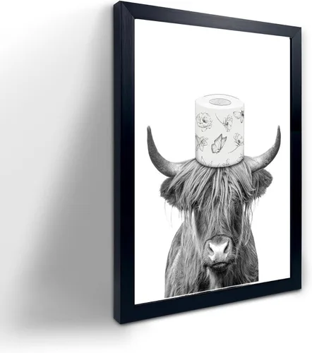 Vista 9 de Decoración de habitación de asno con estampados de animales, bonito cartel de citas de culo en el baño, decoración divertida para el baño, carteles
