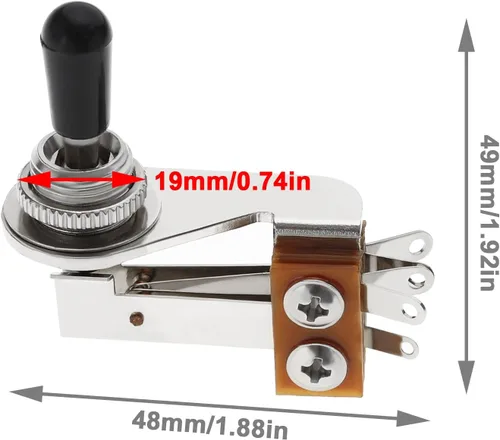 Vista 4 de Interruptor métrico básico de ángulo recto de 3 vías Selector de pastillas tipo L compatible con Gibson compatible con guitarra eléctrica Epiphone