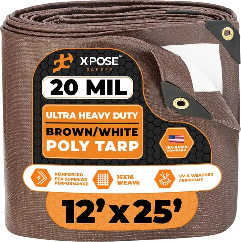 Vista 32 de Xpose Safety Lona ultra resistente de 5 x 7 pies, lonas impermeables de 20 mil para camping, aventuras al aire libre y cubierta de tienda
