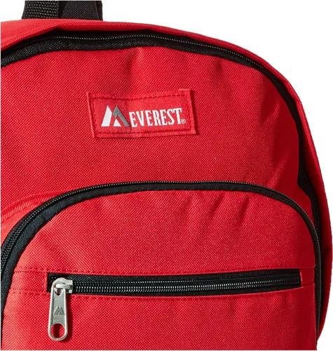 Vista 7 de Everest Mochila casual con bolsillo lateral de malla, RojoNegro, Mochila casual con bolsillo lateral de malla