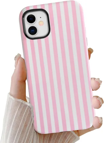 Vista 14 de Compatible con iPhone SE /8/7, diseño de patrón estético a rayas, resistente a los arañazos, funda protectora híbrida de 2 capas a prueba de golpes