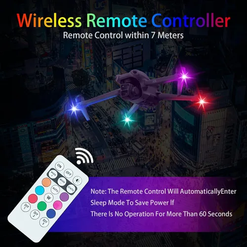 Vista 3 de 8 luces estroboscópicas LED inalámbricas para aeronaves con control remoto, 8 colores impermeables anticolisión luces de advertencia que se iluminan