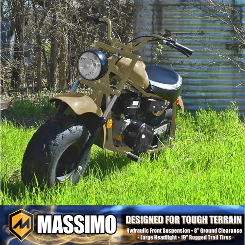 Vista 6 de Massimo Motor Warrior200 196CC Motor Super Size Mini Moto Trail Bike MX Street para niños y adultos Neumáticos anchos Motocicleta Powersport