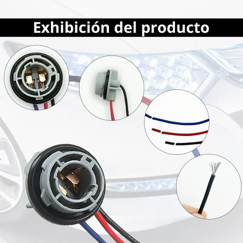 Vista 3 de 2 piezas de enchufe de zócalo de bombilla LED 1157, zócalo de luz de freno de señal intermitente impermeable, luz trasera, conector de enchuefe