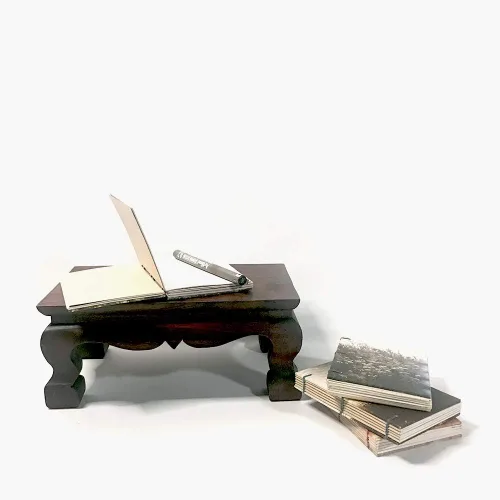 Vista 6 de Soporte de estatua de Buda para mesa de adoración, pedestal tailandés hecho a mano, soporte para tallar madera de teca, decoración del hogar, 10