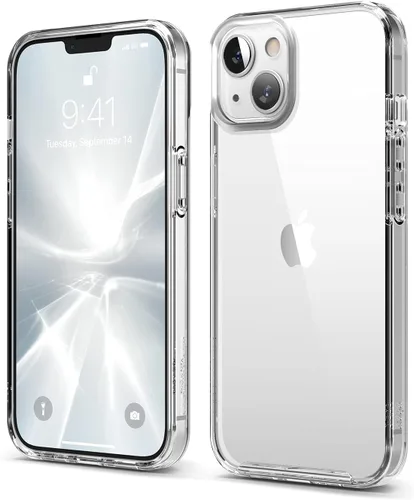 Vista 9 de elago Funda híbrida transparente compatible con iPhone 13 (6.1 pulgadas), tecnología híbrida de PC + TPU, reducción del amarilleo, protección