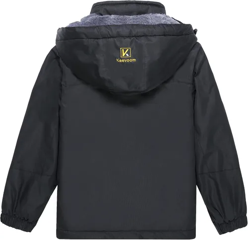 Vista 2 de Keevoom Chaqueta de esquí impermeable para niña, abrigo de nieve de forro polar, resistente al viento, chaqueta de snowboard de invierno cálida