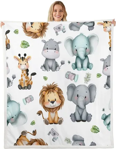 Vista 16 de Erosebridal - Mantas de bebé unisex para niños y niñas, mantas de guardería de animales de granja de minky 40x50, manta sherpa con diseño de tractor