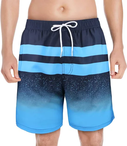 Vista 4 de QRANSS Traje de baño para hombre con forro de compresión de 7 pulgadas, de secado rápido, con forro tipo bóxer
