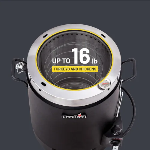 Vista 7 de Charbroil® La Gran Facilidad® TRU-Tecnología de Cocina Infrarroja™ Freidora de Pavo de Gas Propano de Acero Inoxidable Sin Aceite, Negra - 17102065