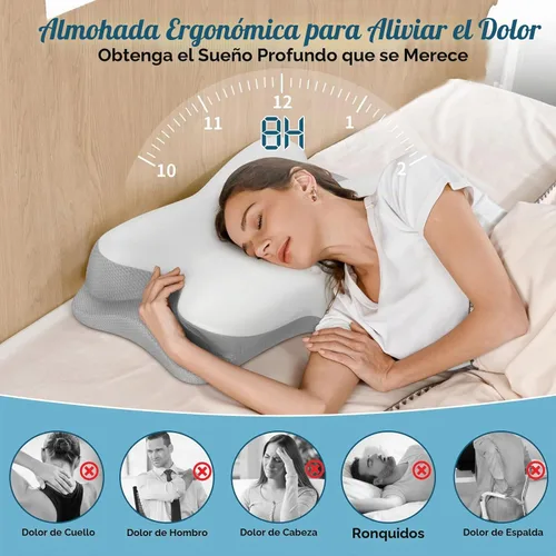 Vista 2 de Almohada Cervical para el Cuello - Almohada Refrescante para Alivio del Dolor de Cuello, Almohada Ergonómica para Personas que Duermen de Lado