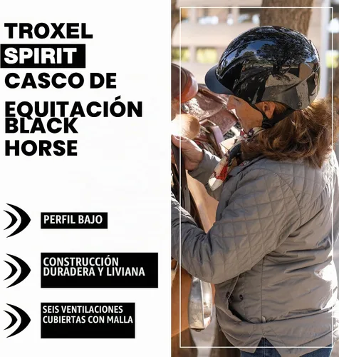 Vista 2 de Troxel Spirit Duratec - Casco de equitación de cobertura completa, ajuste Negro