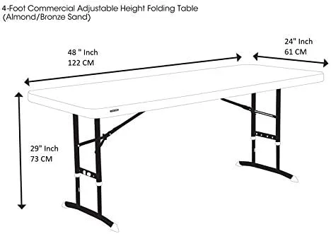 Vista 7 de BEEKAY Mantel rectangular ajustable de 4 pies, color azul real, de 48 x 24 pulgadas, con caballete de poliéster, tela lavable, para bodas