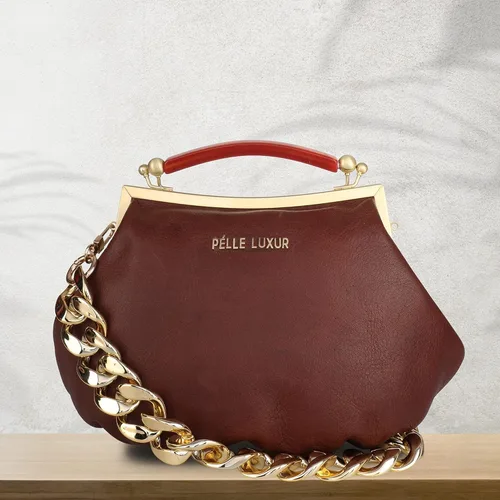 Vista 8 de Pelle Luxur Isonic Sling Bag Ladies Leather Bag Brown