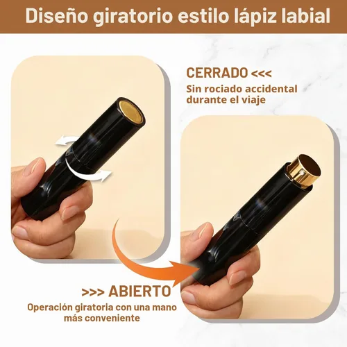 Vista 3 de Vitog - Atomizador de perfume de viaje de 10 ml con textura de mármol recargable, dispensador de colonia vacío mini botella de spray con embudo