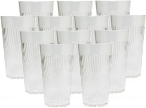 Vista 18 de TrueCraftware - Juego de 12 vasos Belice de policarbonato azul de 8 onzas. Vasos de té helado de alta calidad, apilables, reutilizables, aptos