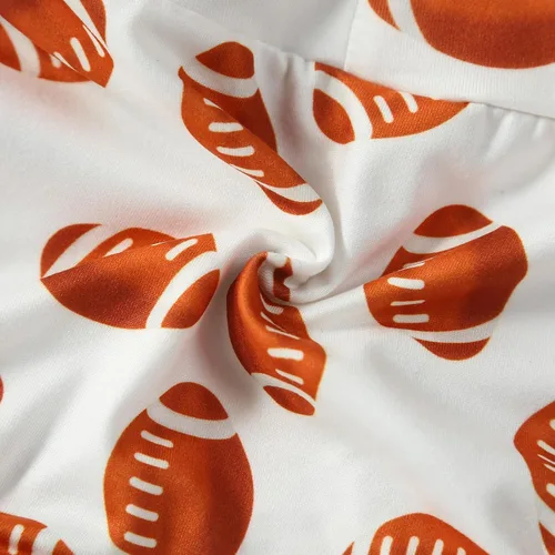 Vista 7 de BULINGNA Conjunto de 3 piezas de ropa de verano de manga corta para bebé niña de fútbol americano