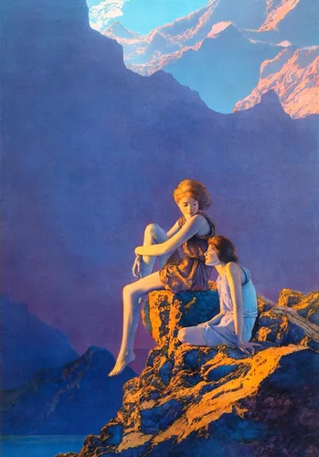 Vista 2 de MAXFIELD PARRISH - Calendario de pared 2026 [12 páginas de 8 x 12 pulgadas], pósteres de arte vintage, ilustraciones de museo
