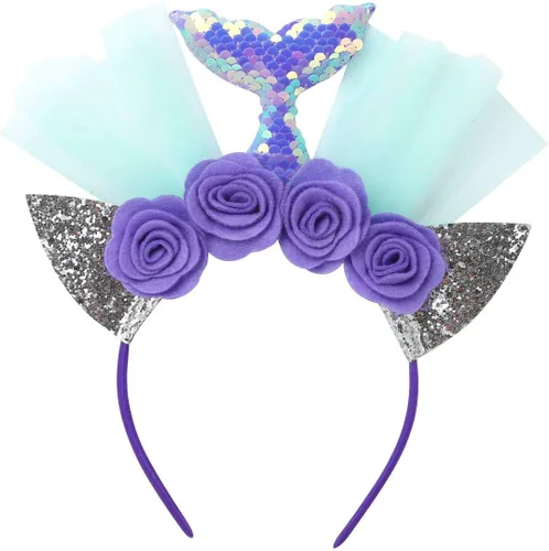 Vista 5 de TiaoBug Kids Girls Mermaid Costumes Fairy Princess Tutu Dress with Flower Headband Set Birthday Party Fancy Dress Up