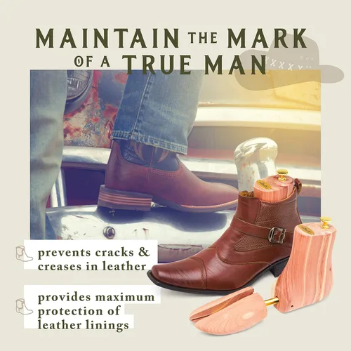 Vista 3 de Stratton Boss Cedar Boot Tree para hombre Cedro rojo aromático Gran regalo para hombres