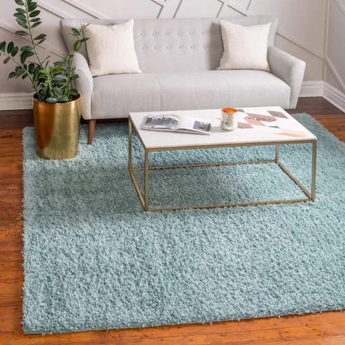 Vista 543 de Unique Loom Colección Davos Shag - Alfombra Lino
