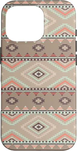 Vista 20 de Funda rústica para iPhone 16 con patrón azteca occidental bohemio