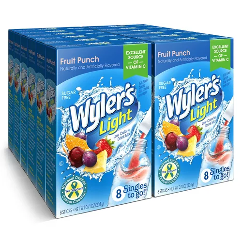 Vista 12 de Wyler's Light Paquetes de polvo Singles to Go, mezcla de bebida de agua, paquete variado de 40 unidades, limonada rosa, fresa y arándanos, sin