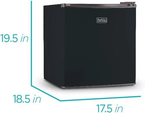 Vista 3 de BLACK+DECKER BCRK17B - Refrigerador compacto Energy Star de una sola puerta con congelador, 1.7 pies cúbicos, negro y microondas Farberware