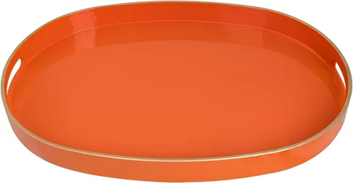Vista 28 de MAONAME Juego de 2 bandejas decorativas rosadas, bandeja ovalada con asas