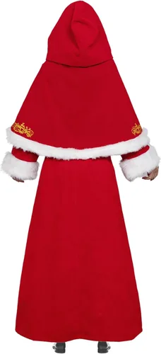 Vista 2 de Opemon Disfraz de Sra. Santa Claus para mujer, 3 piezas, vestido de Papá Noel para adultos, traje de Navidad, cosplay, fiesta de Navidad con capa